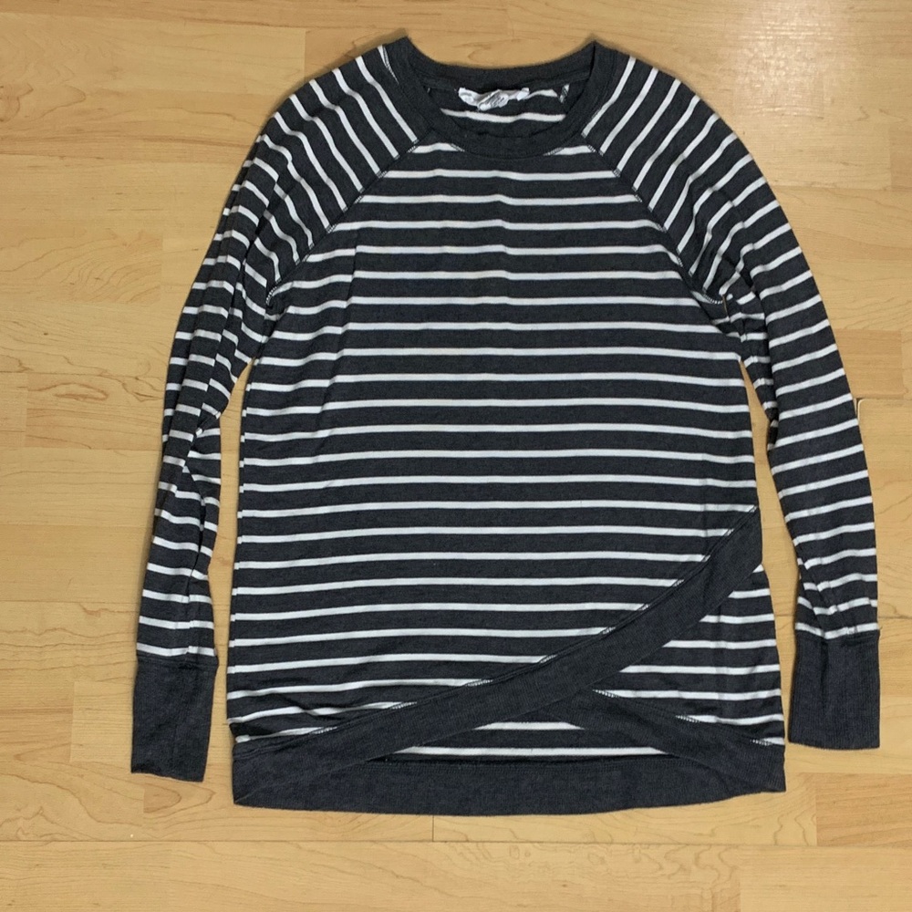 Workshop Republic Clothing Gray and White Top